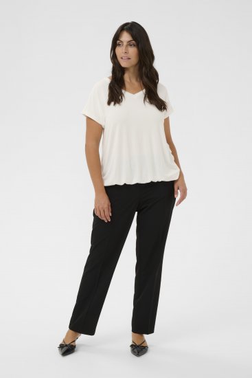 Kaffe Curve Jena V-Neck Majica Chalk - Majice - 