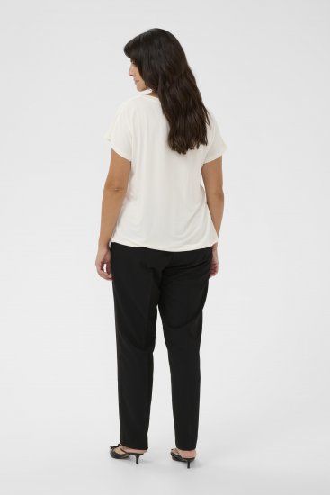 Kaffe Curve Jena V-Neck Majica Chalk - Majice - 