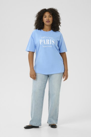 Kaffe Curve Frey T-Shirt Vista Blue - Majice - 