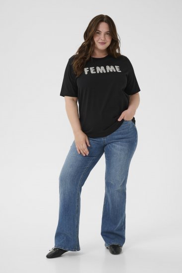Kaffe Curve Ariana T-Shirt Black - Majice - 
