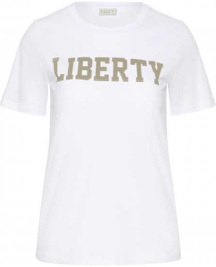 Kaffe Curve June Majica Bijela - Tiskana majica za žene - 