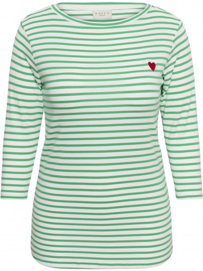 Kaffe Curve Lia Boatneck 3/4 T-Shirt Chalk/Bright Green - Majice i topovi - 