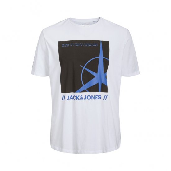 Jack & Jones Conrad T-Shirt White - Majice Kratkih Rukava - Muške Majice Kratkih Rukava Veliki Brojevi 