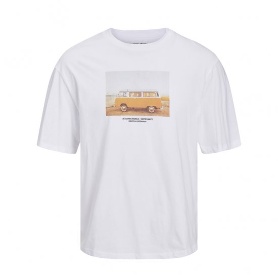 Jack & Jones Copenhagen Photo T-Shirt White - Majice Kratkih Rukava - Muške Majice Kratkih Rukava Veliki Brojevi 