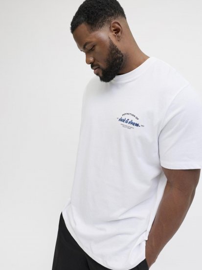 Jack & Jones Brandon T-Shirt White - Majice Kratkih Rukava - Muške Majice Kratkih Rukava Veliki Brojevi 