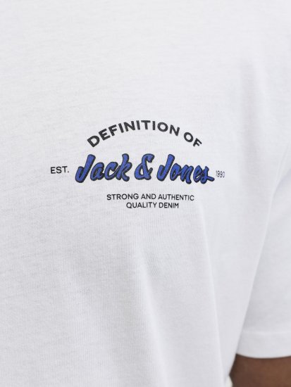 Jack & Jones Brandon T-Shirt White - Majice Kratkih Rukava - Muške Majice Kratkih Rukava Veliki Brojevi 