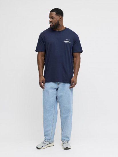 Jack & Jones Brandon T-Shirt Blue - Majice Kratkih Rukava - Muške Majice Kratkih Rukava Veliki Brojevi 