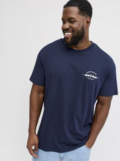 Jack & Jones Brandon T-Shirt Blue - Majice Kratkih Rukava - Muške Majice Kratkih Rukava Veliki Brojevi 