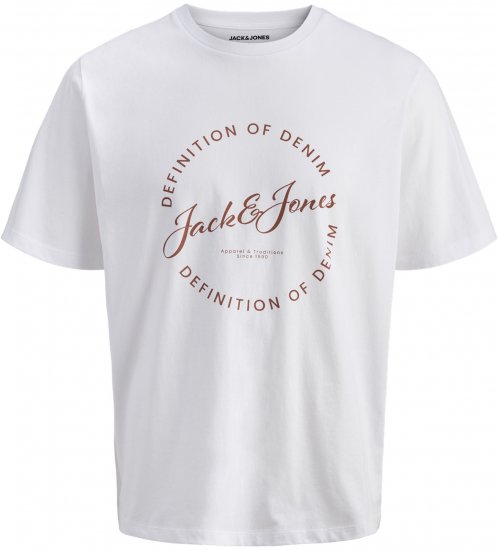 Jack & Jones Grayson Majica Bijela - Majice Kratkih Rukava - Muške Majice Kratkih Rukava Veliki Brojevi 