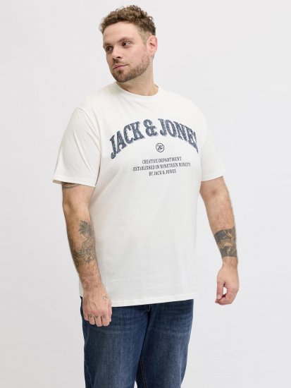 Jack & Jones Edenver T-Shirt White - Majice Kratkih Rukava - Muške Majice Kratkih Rukava Veliki Brojevi 