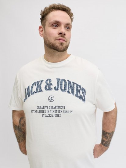 Jack & Jones Edenver T-Shirt White - Majice Kratkih Rukava - Muške Majice Kratkih Rukava Veliki Brojevi 