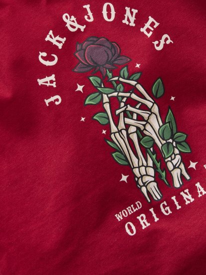 Jack & Jones Catskills Majica Crvena - Majice Kratkih Rukava - Muške Majice Kratkih Rukava Veliki Brojevi 