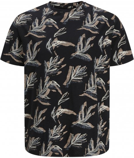 Jack & Jones Montauk T-Shirt Black - Majice Kratkih Rukava - Muške Majice Kratkih Rukava Veliki Brojevi 