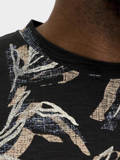 Jack & Jones Montauk T-Shirt Black - Majice Kratkih Rukava - Muške Majice Kratkih Rukava Veliki Brojevi 