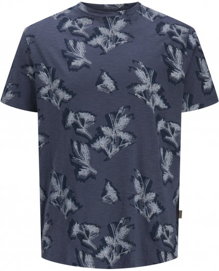 Jack & Jones Montauk T-Shirt Blue - Majice Kratkih Rukava - Muške Majice Kratkih Rukava Veliki Brojevi 