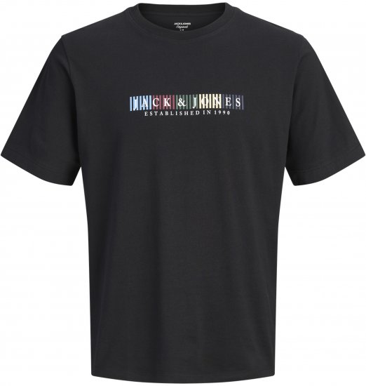 Jack & Jones Nantucket Branding Majica Crna - Majice Kratkih Rukava - Muške Majice Kratkih Rukava Veliki Brojevi 