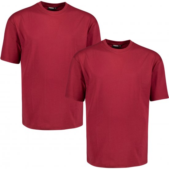 Adamo 129420 Comfort Fit Twin Pack T-Shirt Red - Majice kratkih rukava bez printa - 