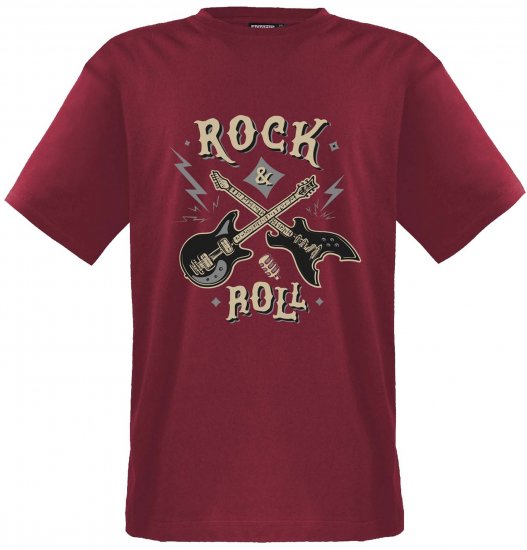 Adamo Rock and Roll Comfort Fit T-Shirt Red - Majice kratkih rukava s printom - 