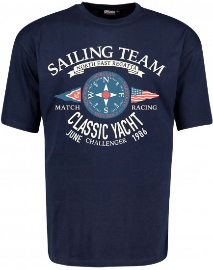 Adamo Sailing Comfort Fit T-Shirt Navy - Majice kratkih rukava s printom - 
