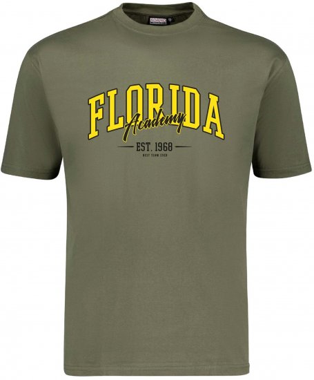 Adamo Florida Comfort Fit T-Shirt Olive Green - Majice Kratkih Rukava - Muške Majice Kratkih Rukava Veliki Brojevi 
