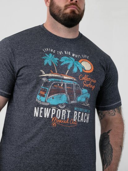 D555 Moyles Newport Beach Woody Car Printed T-Shirt Navy Twist - Majice kratkih rukava s printom - 