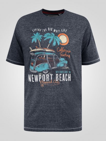 D555 Moyles Newport Beach Woody Car Printed T-Shirt Navy Twist - Majice kratkih rukava s printom - 