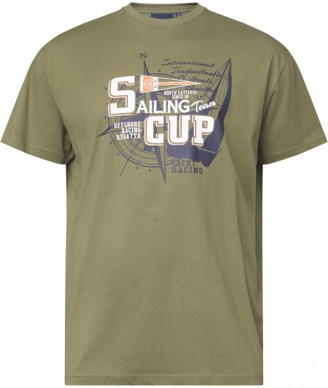 North Latitude 61119 Majica S Printom Maslinasto Zelena - Majice Kratkih Rukava - Muške Majice Kratkih Rukava Veliki Brojevi 