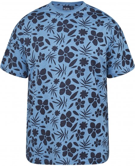 North Latitude 61123 Majica S All Over Printom Srednje Plava - Majice Kratkih Rukava - Muške Majice Kratkih Rukava Veliki Brojevi 