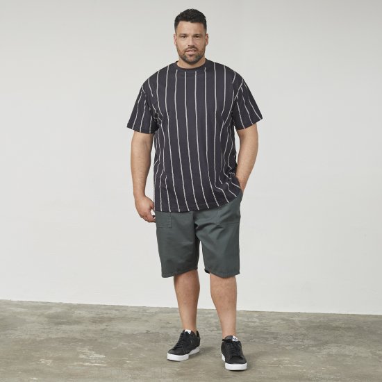 North Latitude 61319 Prugasta Majica Crna - Majice Kratkih Rukava - Muške Majice Kratkih Rukava Veliki Brojevi 