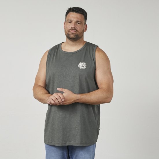 North Latitude 61323 Majica Bez Rukava Slub Tamno Prašnjavo Zelena - Majice Kratkih Rukava - Muške Majice Kratkih Rukava Veliki Brojevi 