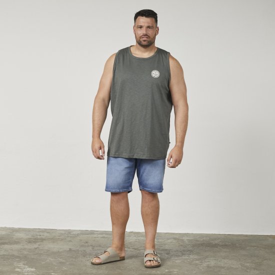 North Latitude 61323 Majica Bez Rukava Slub Tamno Prašnjavo Zelena - Majice Kratkih Rukava - Muške Majice Kratkih Rukava Veliki Brojevi 