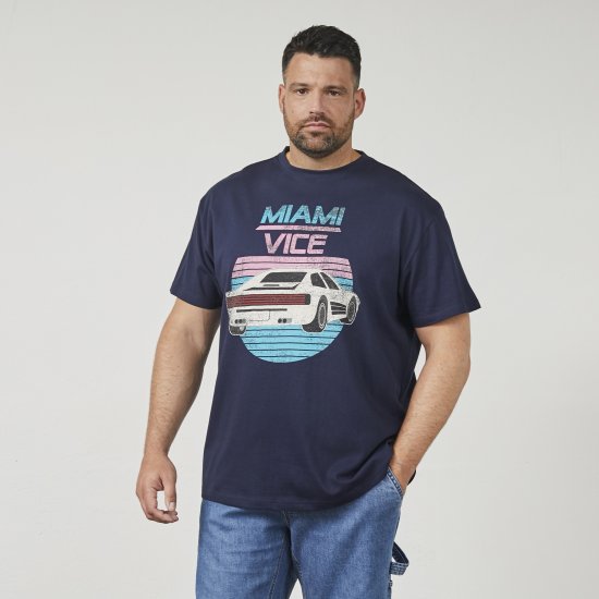 North Latitude 61351 MIAMI VICE Majica Mornarsko Plava - Majice Kratkih Rukava - Muške Majice Kratkih Rukava Veliki Brojevi 