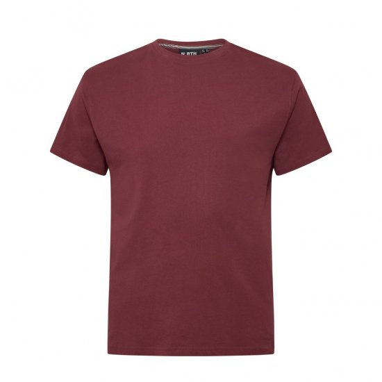 North Latitude T-Shirt O-Neck Bordeaux - Majice Kratkih Rukava - Muške Majice Kratkih Rukava Veliki Brojevi 