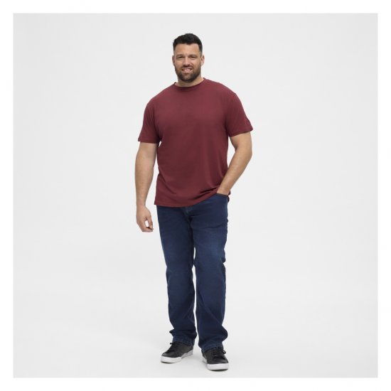 North Latitude T-Shirt O-Neck Bordeaux - Majice Kratkih Rukava - Muške Majice Kratkih Rukava Veliki Brojevi 