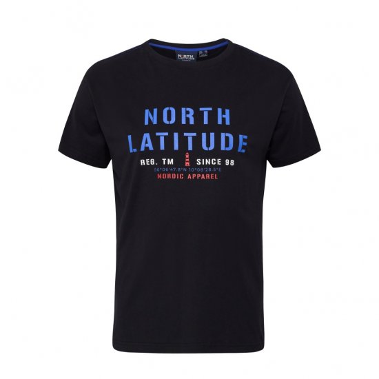 North Latitude Logo T-Shirt Black - Majice Kratkih Rukava - Muške Majice Kratkih Rukava Veliki Brojevi 