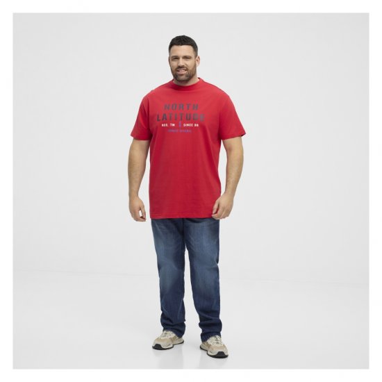 North Latitude Logo T-Shirt Red - Majice Kratkih Rukava - Muške Majice Kratkih Rukava Veliki Brojevi 