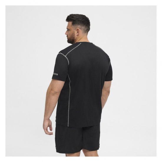 North Latitude Sport Tech T-Shirt Black - Majice Kratkih Rukava - Muške Majice Kratkih Rukava Veliki Brojevi 