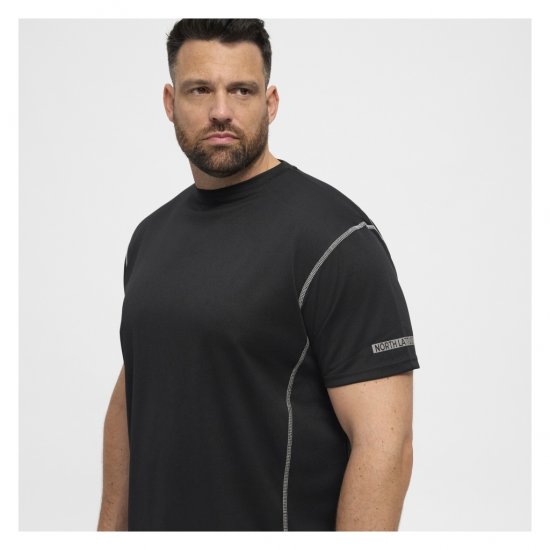 North Latitude Sport Tech T-Shirt Black - Majice Kratkih Rukava - Muške Majice Kratkih Rukava Veliki Brojevi 