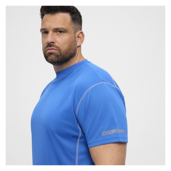 North Latitude Sport Tech T-Shirt Cobolt Blue - Majice Kratkih Rukava - Muške Majice Kratkih Rukava Veliki Brojevi 