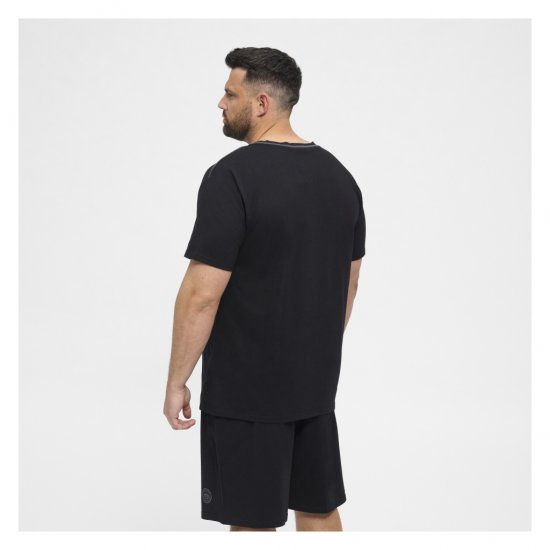 North Latitude Pyjama T-Shirt V-Neck Short Sleeve Black - Pidžame/Loungewear - Muške Pidžame Veliki Brojevi