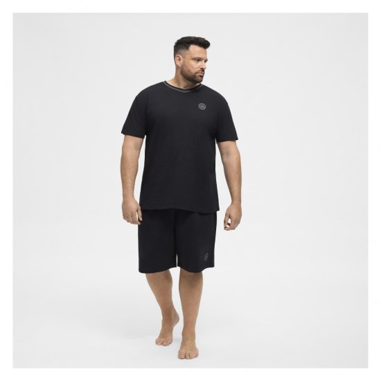 North Latitude Pyjama T-Shirt V-Neck Short Sleeve Black - Pidžame/Loungewear - Muške Pidžame Veliki Brojevi