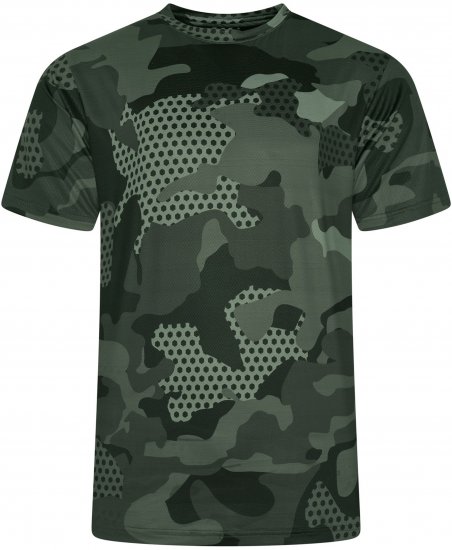 Kam Jeans AP016 Camo Technical T-Shirt Charcoal - Majice kratkih rukava s printom - 