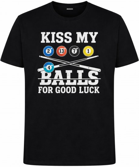 Espionage T436 Good Luck Kiss Printed T-Shirt Black - Majice Kratkih Rukava - Muške Majice Kratkih Rukava Veliki Brojevi 