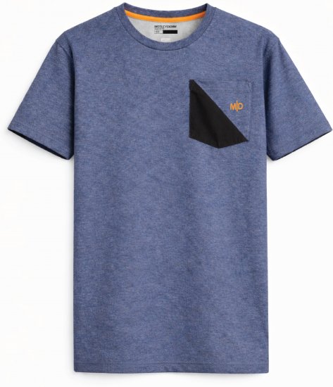 Motley Denim Milan Majica Svijetli indigo - Majice Kratkih Rukava - Muške Majice Kratkih Rukava Veliki Brojevi 