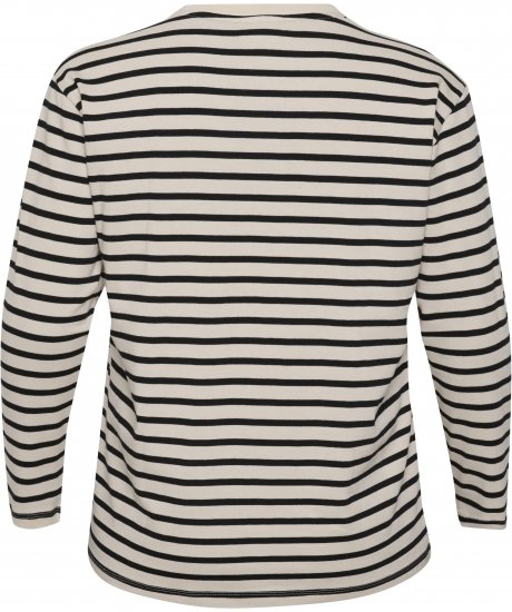 Kaffe Curve Winni Dugih rukava Majica Antikno bijela/Crna pruga - Majice - 