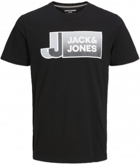 Jack & Jones Logan T-Shirt Black - Majice Kratkih Rukava - Muške Majice Kratkih Rukava Veliki Brojevi 