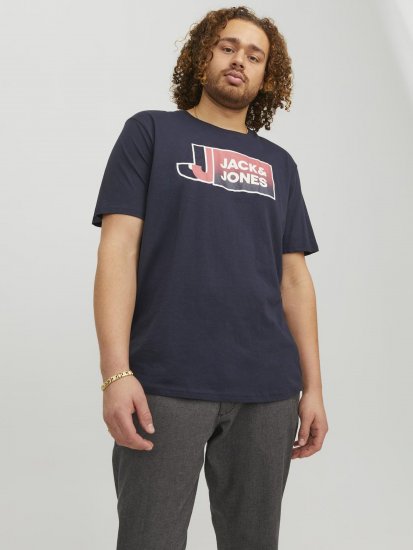 Jack & Jones Logan T-Shirt Navy - Majice Kratkih Rukava - Muške Majice Kratkih Rukava Veliki Brojevi 