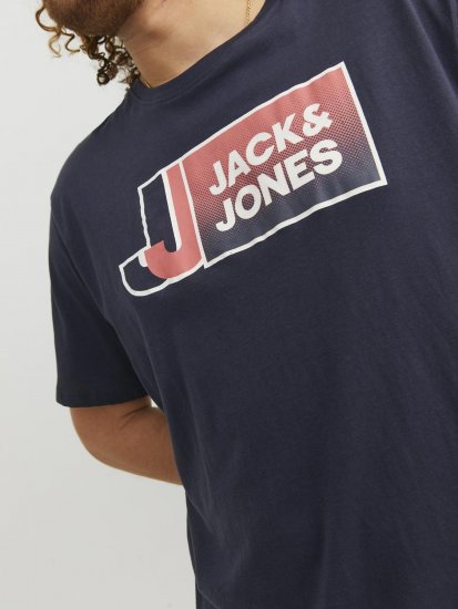Jack & Jones Logan T-Shirt Navy - Majice Kratkih Rukava - Muške Majice Kratkih Rukava Veliki Brojevi 