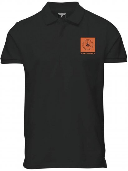 Jack & Jones Conrad Polo Short Sleeve Black - Polo majice - Muške Polo Majice Veliki Brojevi