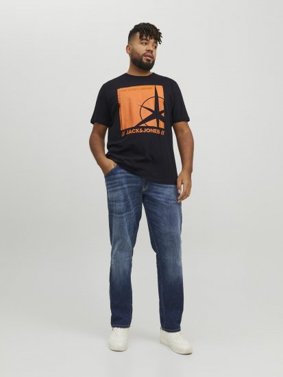 Jack & Jones Conrad T-Shirt Black - Majice Kratkih Rukava - Muške Majice Kratkih Rukava Veliki Brojevi 